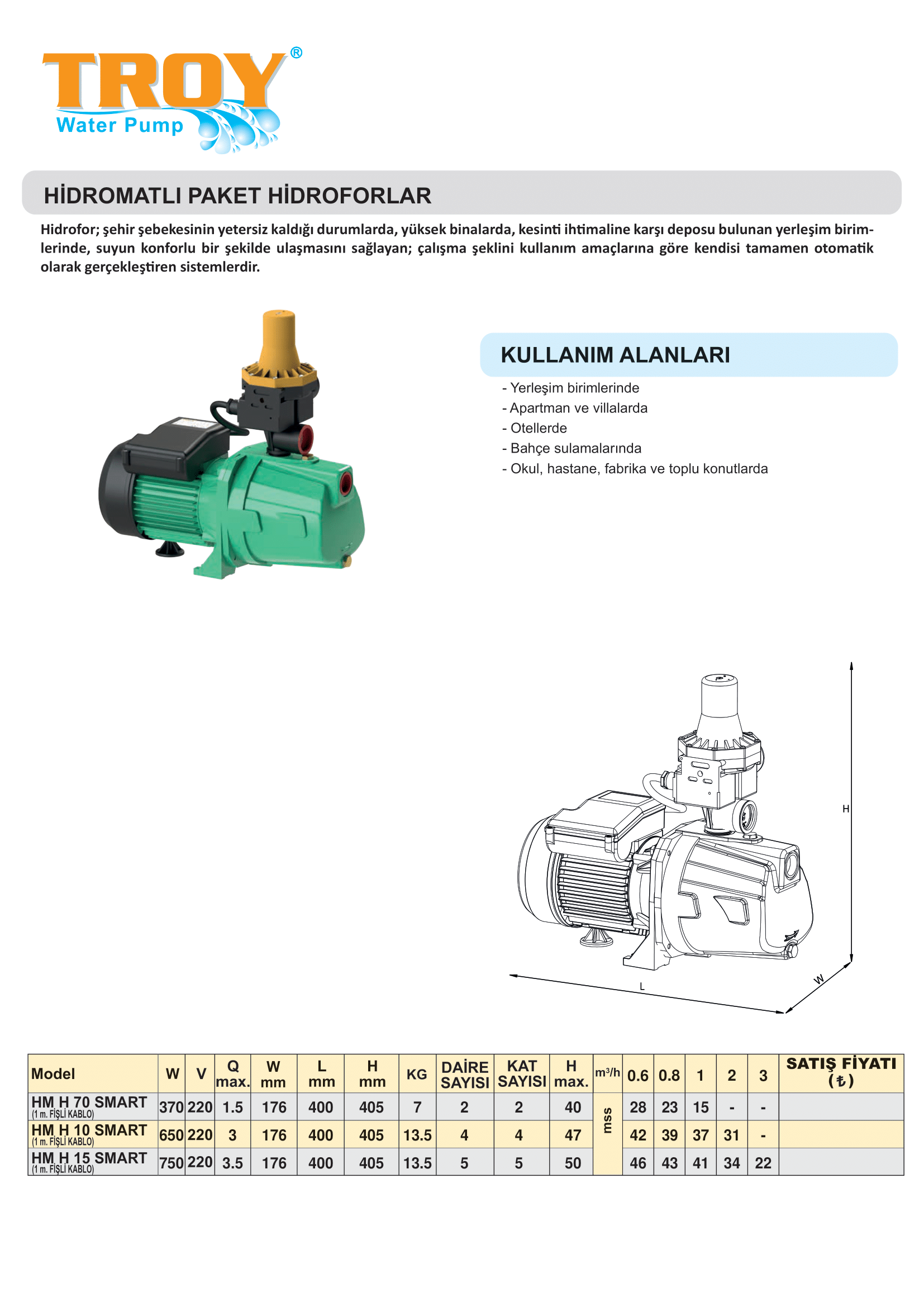 troy hidromatlı paket hidrofor