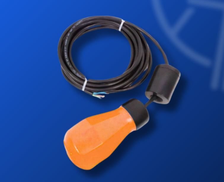 AZZURRO TECH - 1.6 Metre 90° Armut Tip Atık Su Seviye Flatörü (Kauçuk Kablolu)