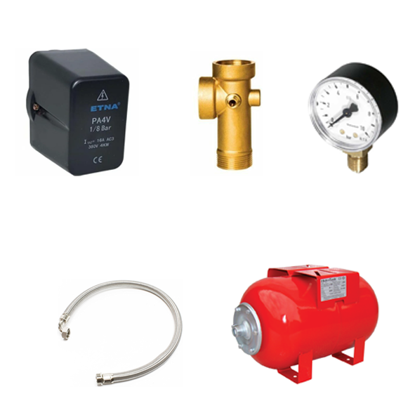 Hidrofor Aksesuar Paket Seti ( 100 Litre Tank + Bağlantı Aparatları )
