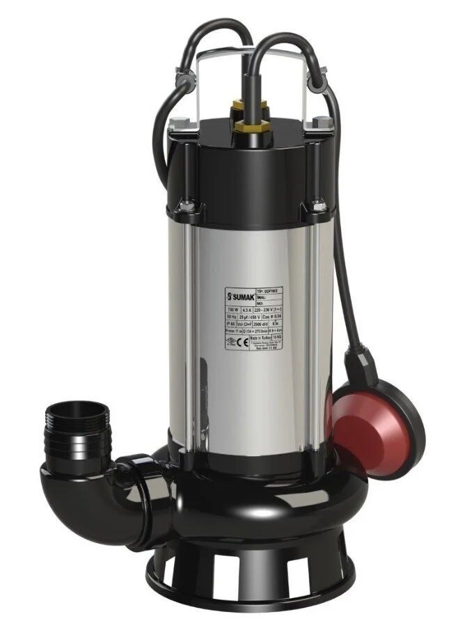 SUMAK SDT18/2 Paslanmaz Gövdeli Foseptik Dalgıç Pompa (1.8 HP - Trifaze)