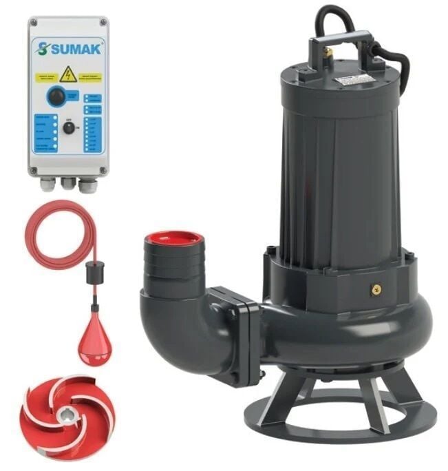 SUMAK SDTB 75/4 Açık Fanlı 1450d/d Foseptik Dalgıç Pompa (7,5 HP)