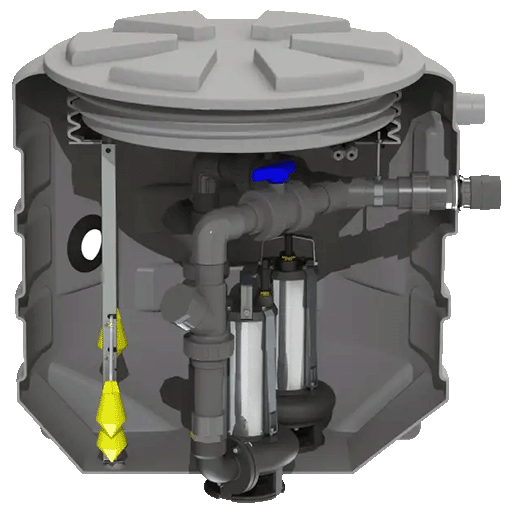 SANİFLO SANIFOS 610 2 SLD T  Zemin Altı Yağmur Suyu Tahliye İstasyonu, Çift Pompa, Vortex Çarklı, Trifaze  14 Mss , 35 m3/h