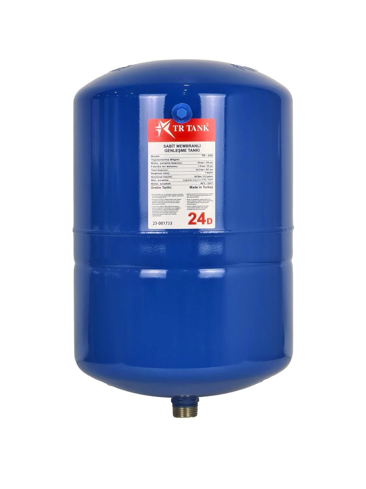 TR TANK 24 LT Dikey Sabit Membranlı Patlamayan Hidrofor Genleşme Tankı (Uzun Ömürlü)
