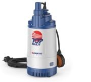 PEDROLLO TOP MULTI 3 Plastik Dalgıç Drenaj Pompası,  0,75 Hp , 33 Mss , 7,2 m3/h , 1,3mm partikül çapı , 5mt kablo