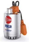 PEDROLLO RXm 1 Paslanmaz Dalgıç Drenaj Pompası,  0.33 HP , 7,5 Mss , 9,6 m3/h , 10mm partikül çapı , 5mt kablo