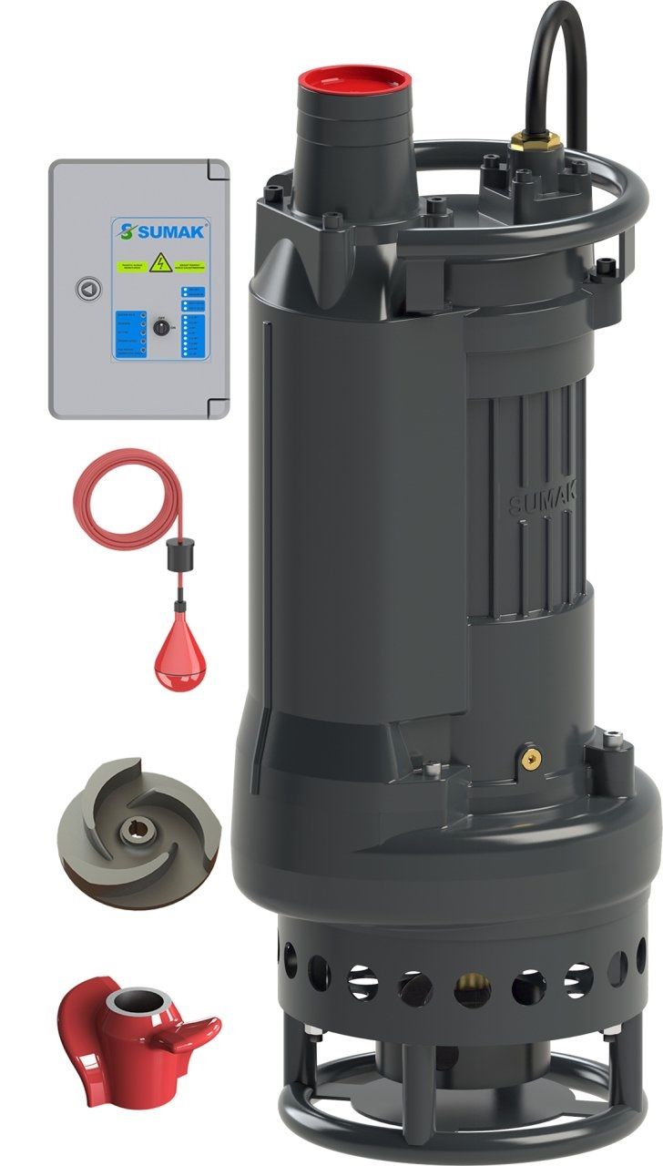 SUMAK SDT 75/3C Açık Fanlı Karıştırıcılı Çamur Pompası (7.5 HP)