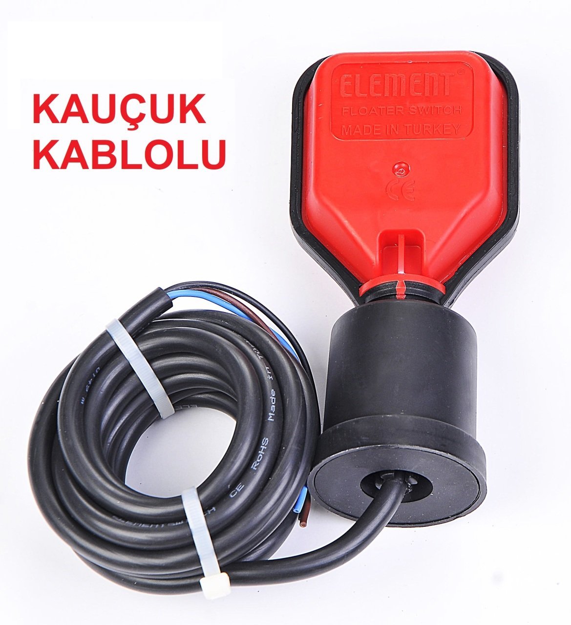 ELEMENT 3 Metre Kauçuk Kablolu Temiz Su Seviye Flatörü (Pompa Şamandırası)