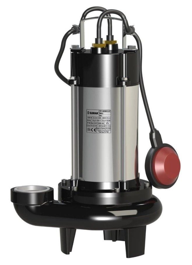 SUMAK SBRM 18/2 Paslanmaz Gövdeli Bıçaklı Foseptik Dalgıç Pompa (Monofaze - 1.8 HP)