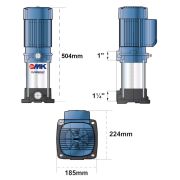 PEDROLLO MKm 5/5  Noril Fanlı Dikey Kademeli Santrifüj Pompa  1,5 Hp , 70 Mss , 7,2 m3/h